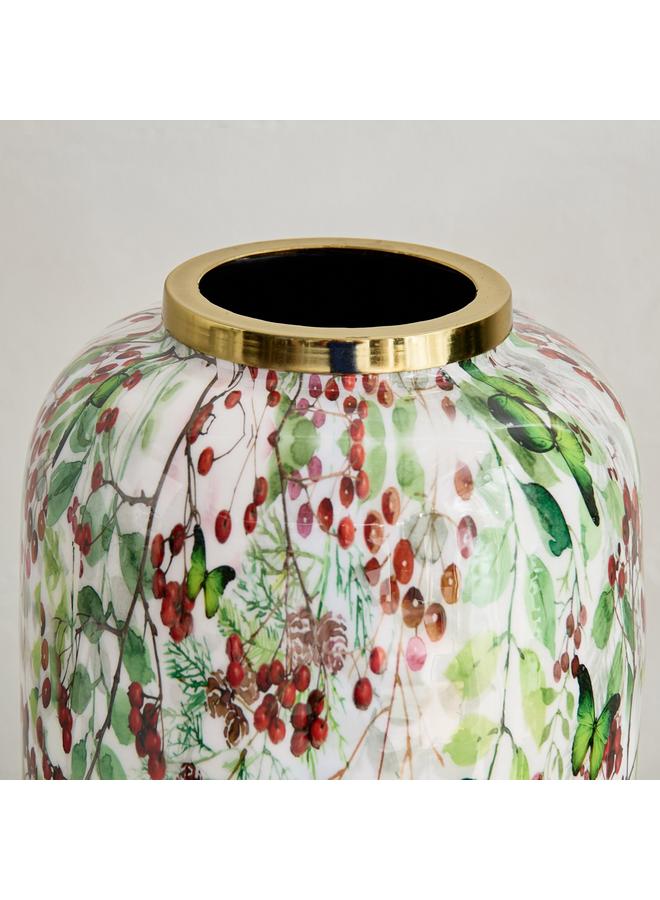 Home Box Berry Enamelled Vase - 17x17x31.5 cm - Image 3