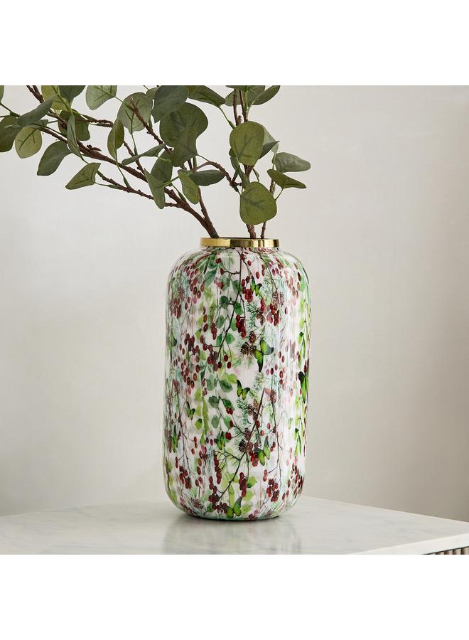 Home Box Berry Enamelled Vase - 17x17x31.5 cm - Image 1