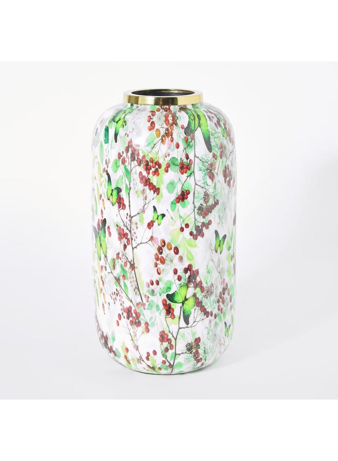 Home Box Berry Enamelled Vase - 17x17x31.5 cm - Image 5
