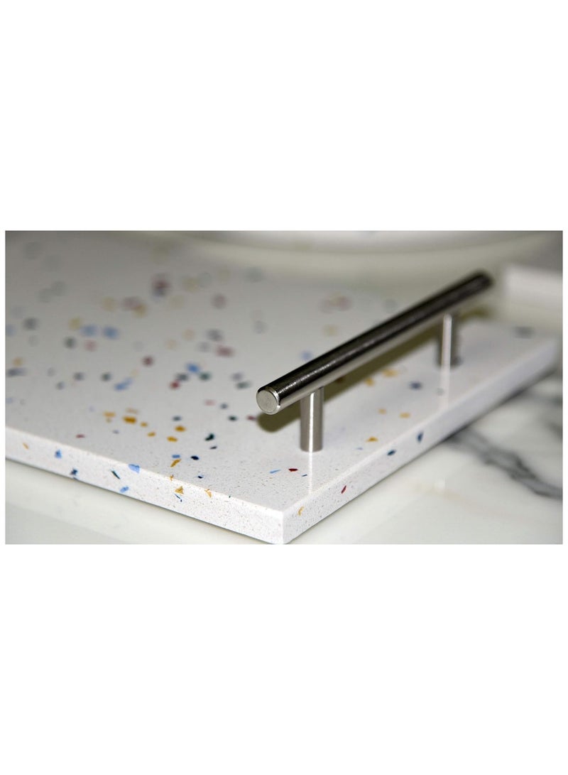 Colorful multipurpose organizer tray 30x20x1.2cm with stainless handles - Image 3