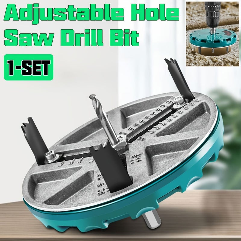 1 Set Adjustable Woodworking Hole Opener 4.5 To 13 Cm 1.77 To 5.12 Inch Diameter For Drilling Wood Plastic Drywall Thin Metal And Metal Structures - Image 1