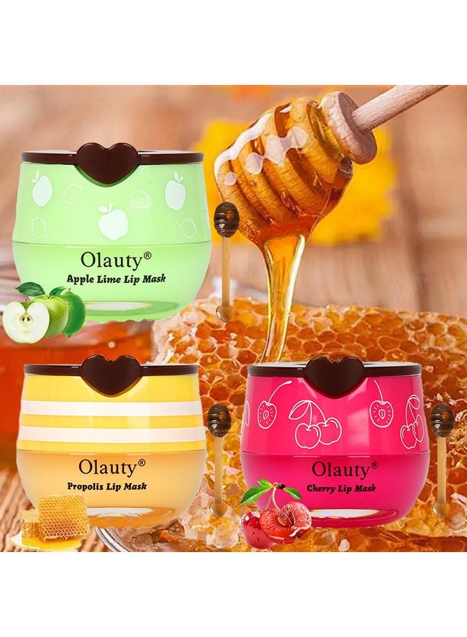 Eakroo 6 PCS Bee Lip Balm Honey Pot, Honey & Strawberry & Watermelon & Apple Lime & Cherry & Mint Lip Sleeping Mask Overnight, Bee Lip Balm Honey Pot Hydrating Prevention Dry and Cracked Lip Scrubs - Image 5