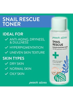 Peach Slices Peach Slices | Snail Rescue Blemish Busting Toner | 95% Snail Mucin | Pore Cleaner | Hydrates & Balances | Korean Skin Care | CICA | Hyaluronic Acid | Non-Comedogenic | Cruelty-Free | 4.05 oz  - Image 2