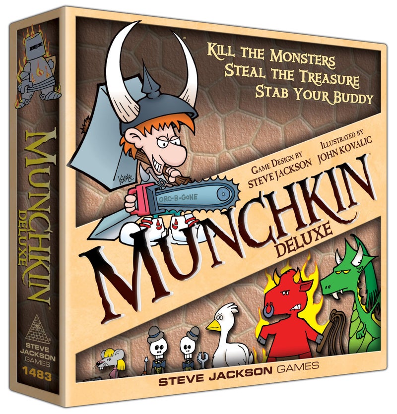 STEVE JACKSON GAMES Munchkin Deluxe Board Game (Base Game), Family Board & Card Game, Adults, Kids, & Fantasy Roleplaying Game, Ages 10+, 3-6 Players, Avg Play Time 120 Min, From Steve Jackson Games - Image 1