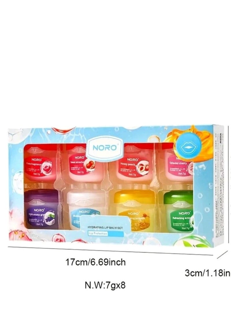 Noro 8pcs Lipstick Gift Set, 8 Kinds Of Fruit Flavored Lip Gloss, Lipstick, Colorless Lipstick, Party Supplies Gifts, Souvenir Gifts, Long-Term Moisturizing And Nourishing Lip Mask - Image 1
