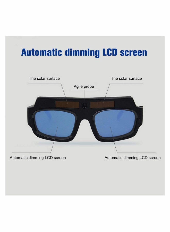 نظارات لحماية اللحام، نظارات أمان تعمل بالطاقة الشمسية مع ميزة التعتيم التلقائي، نظارات لحام بغطاء وجه، نظارات احترافية مزودة بعدسات بشرية للحماية أثناء اللحام - Image 3