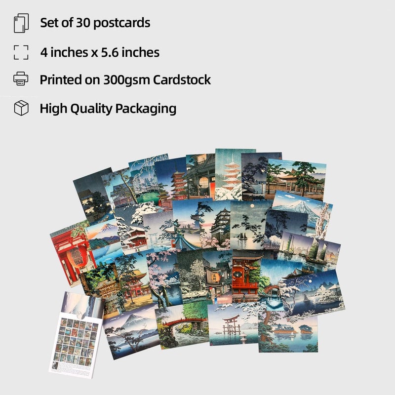 EDENMS Tsuchiya Koitsu Art Postcards, Famous Painting Japanese Artwork Post Cards Bulk Pack(30 Pack), Aesthetic wall art prints decor, Postcards Poster for School Students Teacher Thank You Note Cards - Image 4