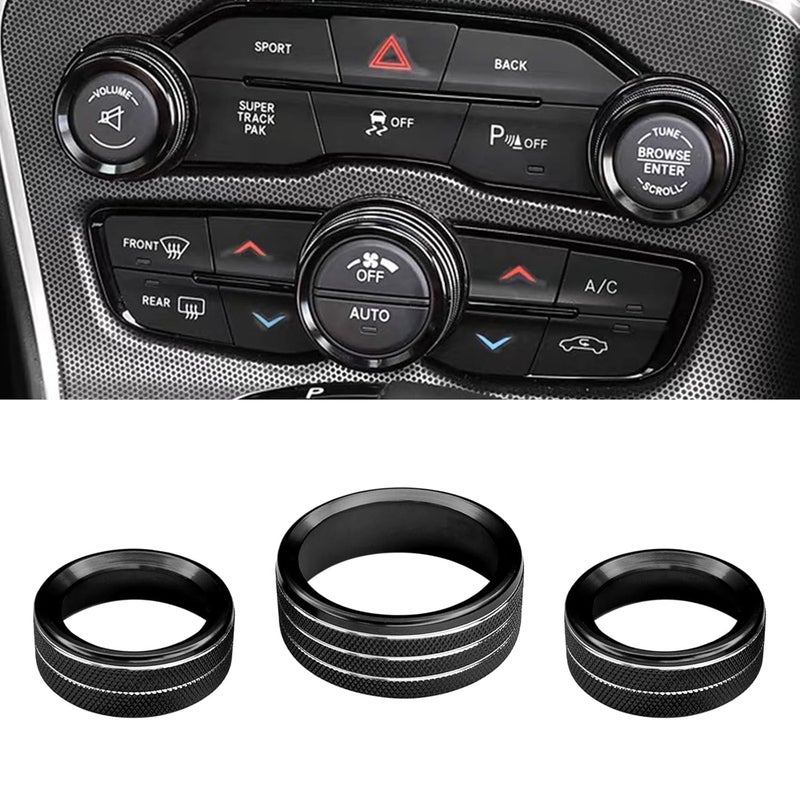 UZZH 3PCS AC Knob Cover Set for Car - Image 1