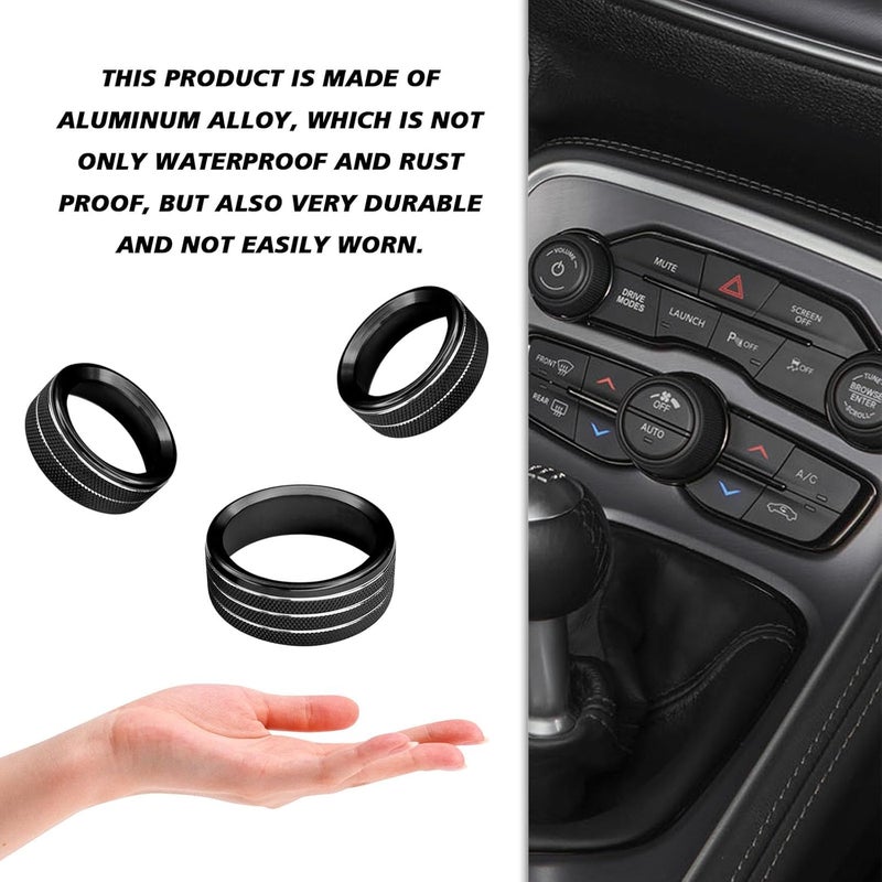 UZZH 3PCS AC Knob Cover Set for Car - Image 4