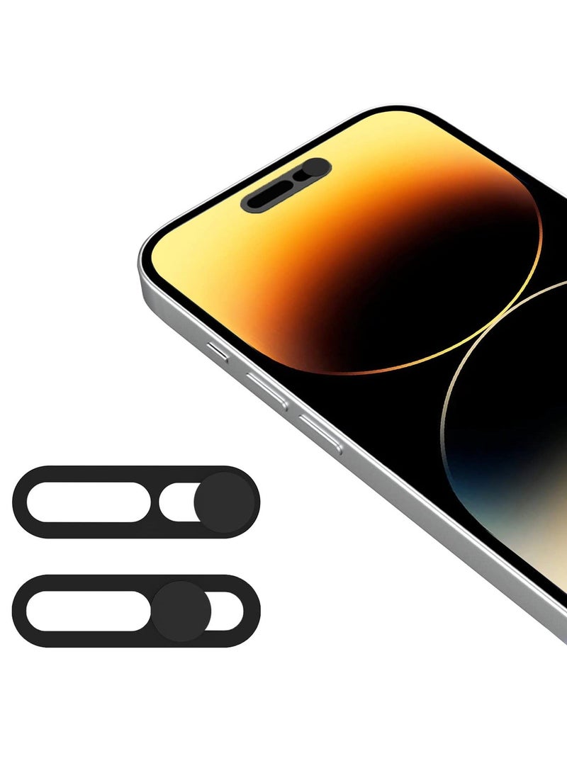 Front Camera Cover, Camera Cover Compatible with iPhone 14Pro Max/15/15 Puls/15Pro Max, Webcam Cover Protector Protect Privacy and Security, Not Affect Face ID - 2 Pack-Black - Image 1