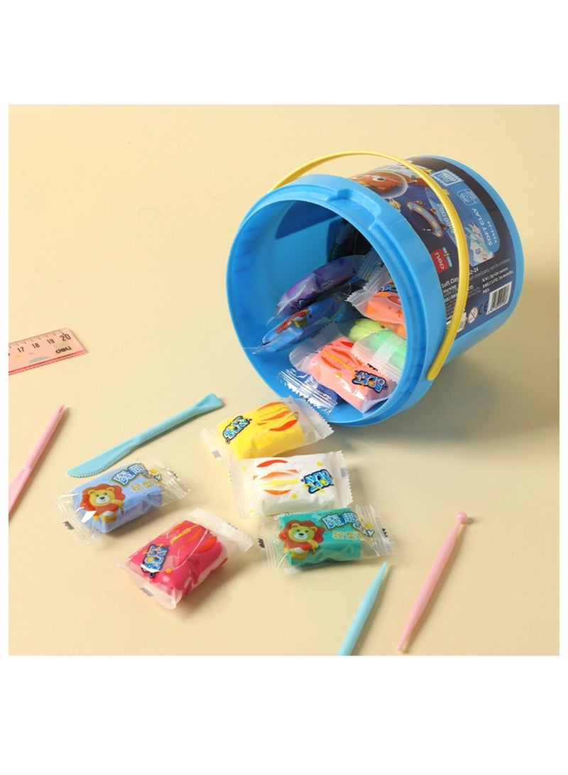 Deli طقم دلو من الطين الناعم 24 قطعة بألوان متعددة - Image 2