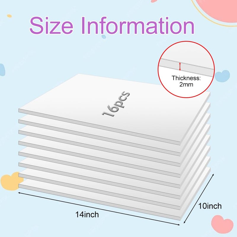 meiqidi 16 Pcs Half Sheet Rectangle Cake Drum Board, Greaseproof Rectangle Cake Boards Foil Corrugated Single Wall Pad for Desserts Display (10 x 14 Inch,White) - Image 2