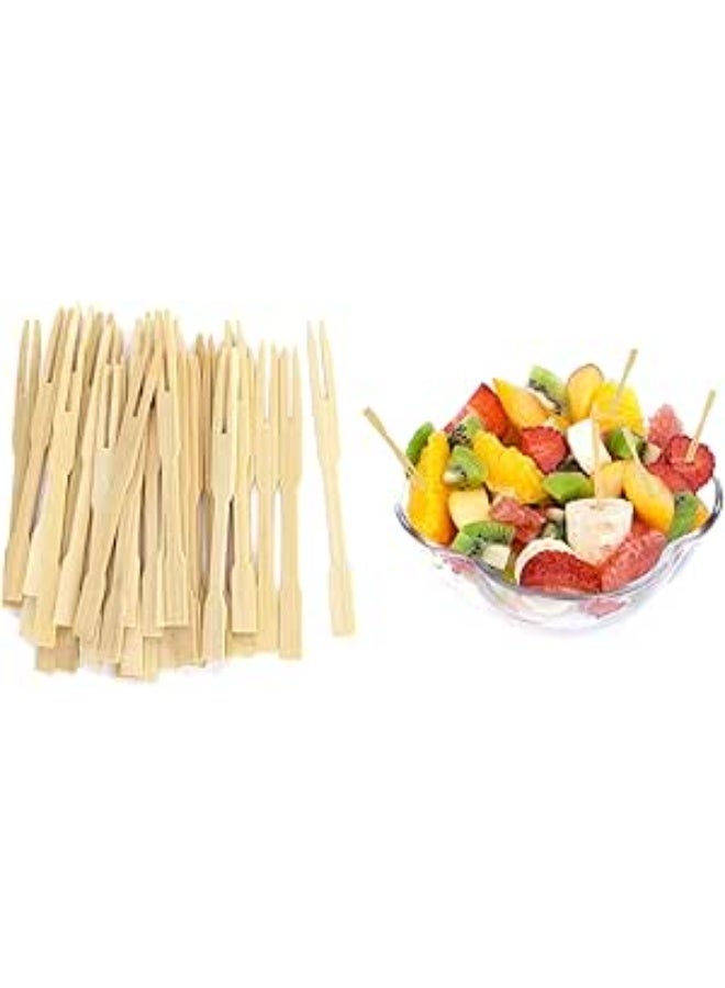 Bamboo 100pcs Natural Bamboo Miniature Appetizer Forks – Eco-Friendly Fruit Sticks & Cocktail Picks - Image 5