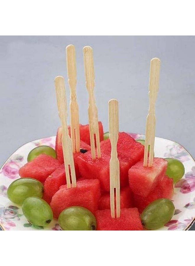 Bamboo 100pcs Natural Bamboo Miniature Appetizer Forks – Eco-Friendly Fruit Sticks & Cocktail Picks - Image 4
