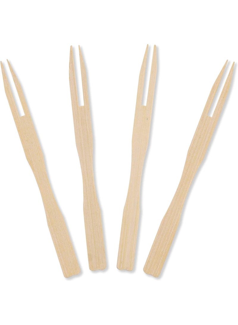 Bamboo 100pcs Natural Bamboo Miniature Appetizer Forks – Eco-Friendly Fruit Sticks & Cocktail Picks - Image 3
