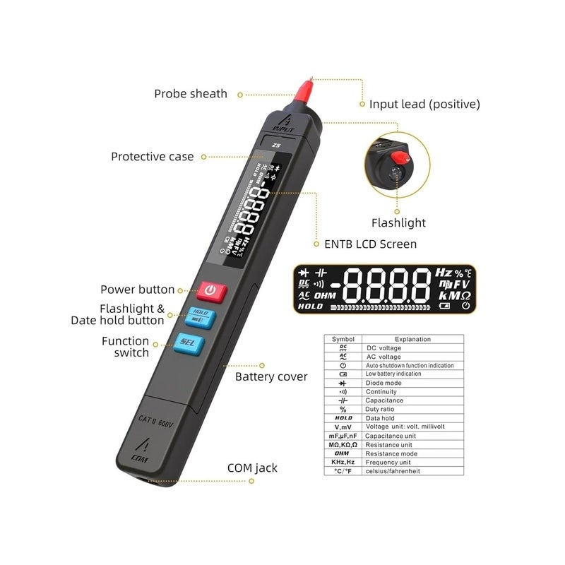 Z5 Digital Multimeter Pen Type Tester Non Contact Voltage Detection - Image 3