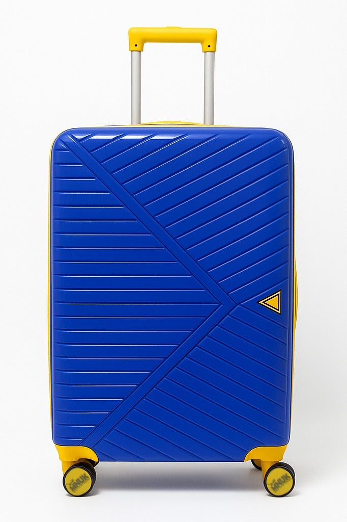 MNUK VIATOR PREMIE Set of 3 Luggage| Polypropylene (PP) Hardside Luggage Trolley|Double 360Â° 4 Wheeler & Anti-theft Zipper| Cabin-20 Inch, Medium- 24 Inch, Large-28 Inch|Blue - Image 2
