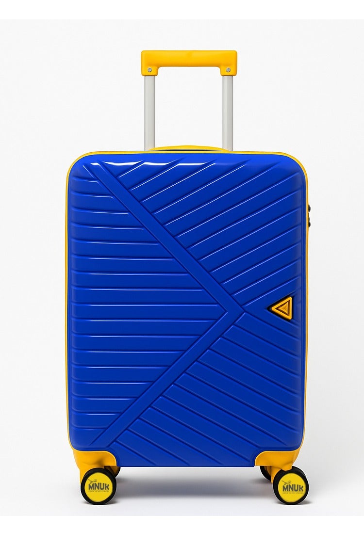 MNUK VIATOR PREMIE Set of 3 Luggage| Polypropylene (PP) Hardside Luggage Trolley|Double 360Â° 4 Wheeler & Anti-theft Zipper| Cabin-20 Inch, Medium- 24 Inch, Large-28 Inch|Blue - Image 3