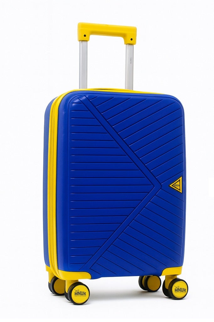 MNUK VIATOR PREMIE Set of 3 Luggage| Polypropylene (PP) Hardside Luggage Trolley|Double 360Â° 4 Wheeler & Anti-theft Zipper| Cabin-20 Inch, Medium- 24 Inch, Large-28 Inch|Blue - Image 4