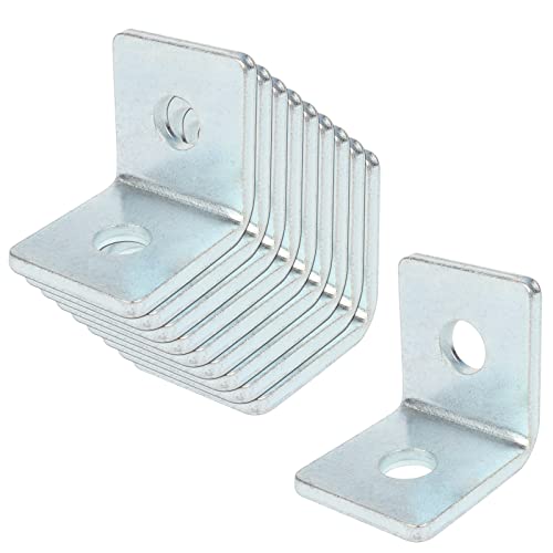 heneng 10 Pcs 2 Hole 90° Fitting for 1-5/8" Strut Channel, L Shaped Angle Bracket Heavy Duty Strut Connector, 3/16" Thick - Image 1