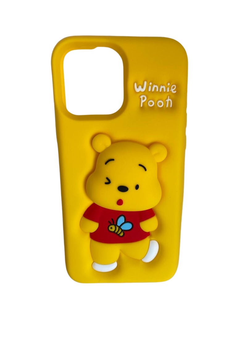 3D Cartoon Case for iPhone 14 Pro Max / 15 Pro Max, All-Round Protection, Anti-Slip Cover (Pooh With PoP Socket) - Image 2