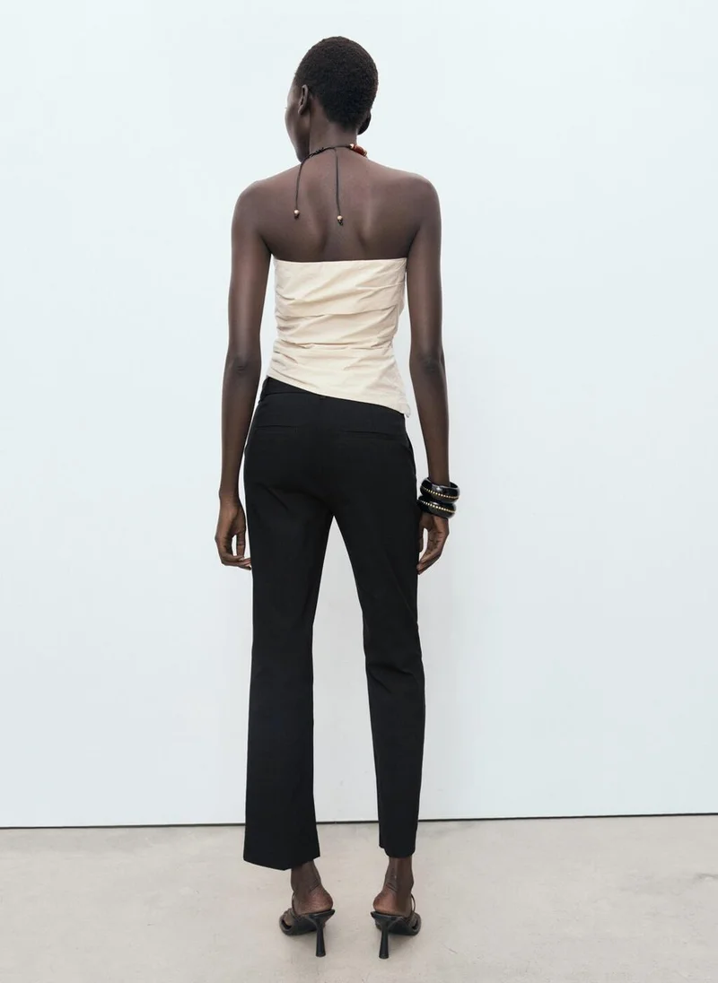 مانجو Straight-cut crop trousers