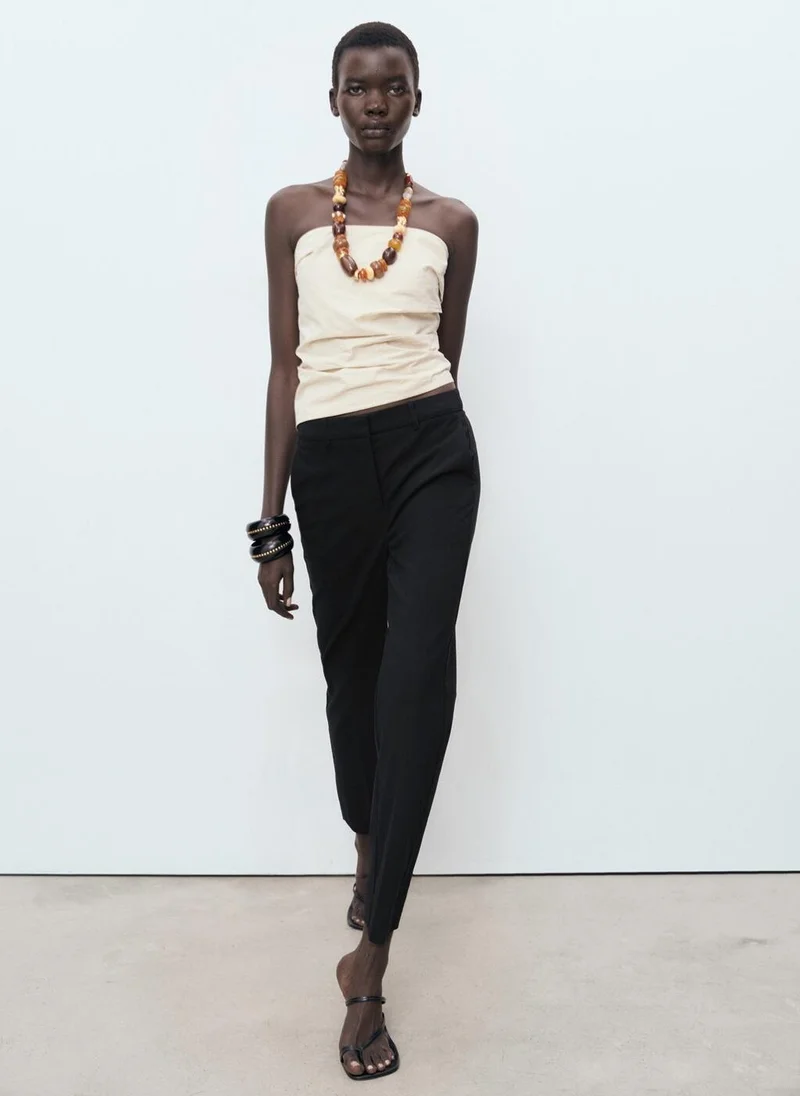 مانجو Straight-cut crop trousers
