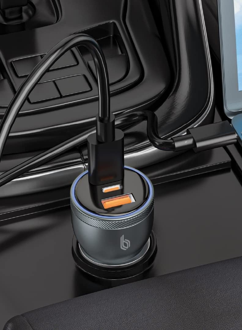 blupebble NaviPower 95W 3-Port Fast Car Charger | 65W USB-C PD + QC 3.0 + USB-A Fast Charging Adapter for iPhone 16/15/14/13, iPad Pro, MacBook & Android Devices - Image 4