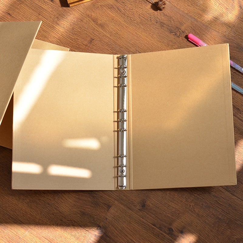Vintage Kraft Paper Cover Binder A5 Notebook Cover 6-Hole B5 Office Folder 9-Hole - Image 3