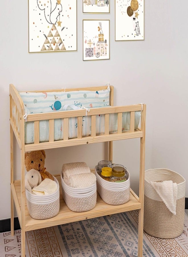 LEAZZOTE Jute Modern Basket Handmade Cotton Rope Wicker Storage Organizer Basket for Cloth, Toiletry, Cosmetic, Towels, Toys, Bathroom Size-[S,M,L] (G-24) - Image 5