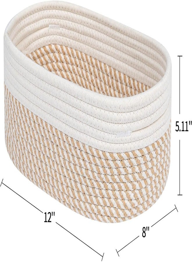 LEAZZOTE Jute Modern Basket Handmade Cotton Rope Wicker Storage Organizer Basket for Cloth, Toiletry, Cosmetic, Towels, Toys, Bathroom Size-[S,M,L] (G-24) - Image 2