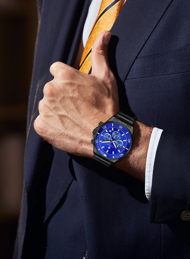 Sapphero SAPPHERO Mens Watches Analog Quartz Chronograph Stainless Steel Watches for Men 50M Waterproof Men's Wrist Watches with Calendar Luxury Business Work Casual Watch Elegant Gifts for Men