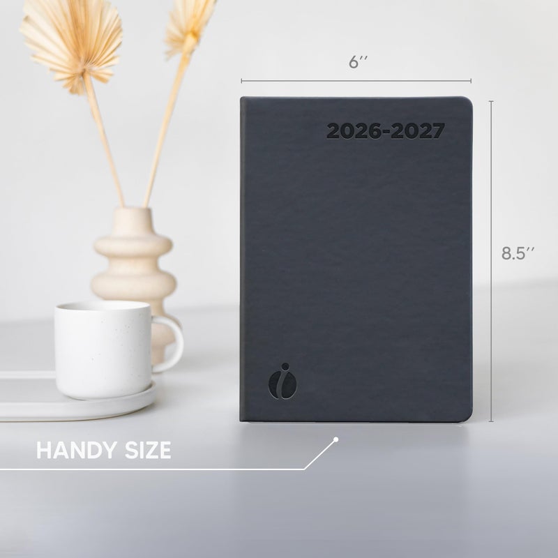 Inamio Hourly Academic Planner 2026-2027 â€“ 24-Hour Planner with Weekly & Monthly Time Slots, Hardcover Appointment Book for Students & Professionals, Minimalist Japanese Design, June 2026 - July 2027 (6x8.5) - Image 3