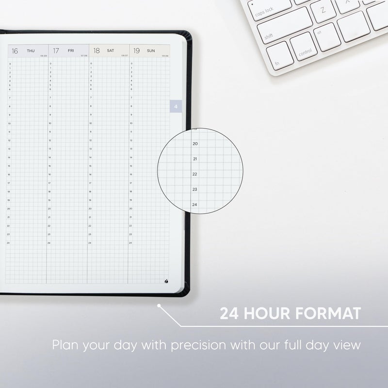 Inamio Hourly Academic Planner 2026-2027 â€“ 24-Hour Planner with Weekly & Monthly Time Slots, Hardcover Appointment Book for Students & Professionals, Minimalist Japanese Design, June 2026 - July 2027 (6x8.5) - Image 5