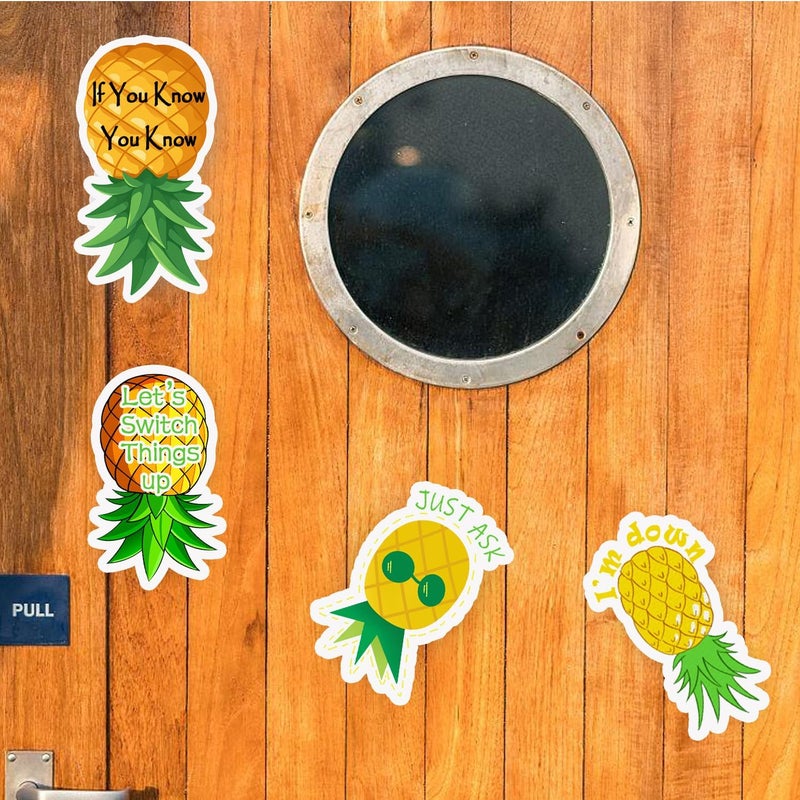 Remarkabel 4 Pcs Pineapple Magnets Upside Down Pineapple Magnets Cruise Door Decorations for Cabin Door Summer Party Car Accessories Carnival Cabin Refrigerator Decor Budget friendly premium quality - Image 4