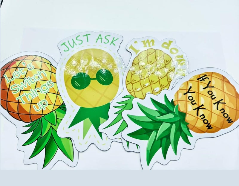 Remarkabel 4 Pcs Pineapple Magnets Upside Down Pineapple Magnets Cruise Door Decorations for Cabin Door Summer Party Car Accessories Carnival Cabin Refrigerator Decor Budget friendly premium quality - Image 3