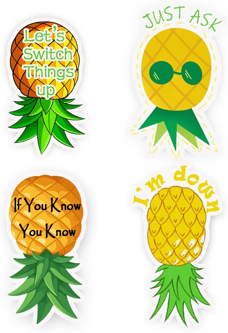Remarkabel 4 Pcs Pineapple Magnets Upside Down Pineapple Magnets Cruise Door Decorations for Cabin Door Summer Party Car Accessories Carnival Cabin Refrigerator Decor Budget friendly premium quality - Image 1