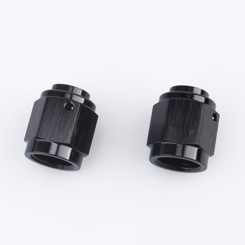 AC PERFORMANCE -4 AN Female Flare Cap Port Plug Block Fitting Adapter Aluminum Black, Pack of 2 - Image 2
