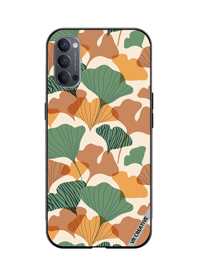 VR CREATIVE Protective Case Cover For Oppo Reno4 Pro 5G Autumn Gingko Leaves Silhouettes Design Multicolour - Image 1