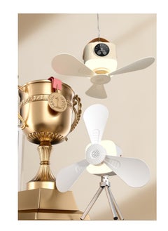 Mini Multi-Purpose Remote Control Fan, Equipped With Telescopic Support Second Variable Table Fan, Ultra-long Life 7200MAH Battery Capacity, Adjustable Timing, 4 Speed, Camping Fan (White)