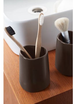 Tchibo Set Of 2 Toothbrush Cup, Dark Brown  - Image 1