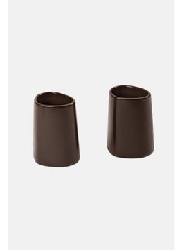 Tchibo Set Of 2 Toothbrush Cup, Dark Brown  - Image 2