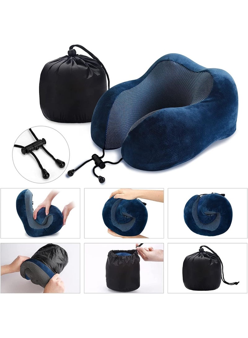 Maanys Maanys Travel Pillow for Airplane Sleeping, Memory Foam Neck Pillow, Versatile Usage for Travel, Car, Office, Work from Home, Ideal Travel Kit with 3D Eye Mask, Earplugs & Portable Luxury Bag  - Image 4