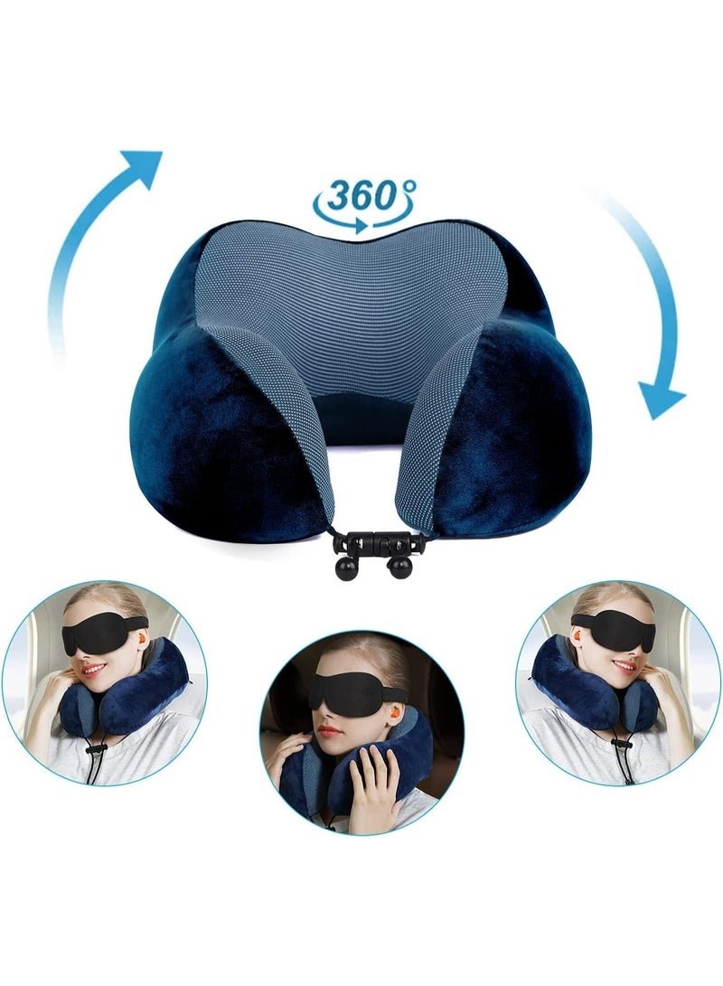 Maanys Maanys Travel Pillow for Airplane Sleeping, Memory Foam Neck Pillow, Versatile Usage for Travel, Car, Office, Work from Home, Ideal Travel Kit with 3D Eye Mask, Earplugs & Portable Luxury Bag  - Image 2