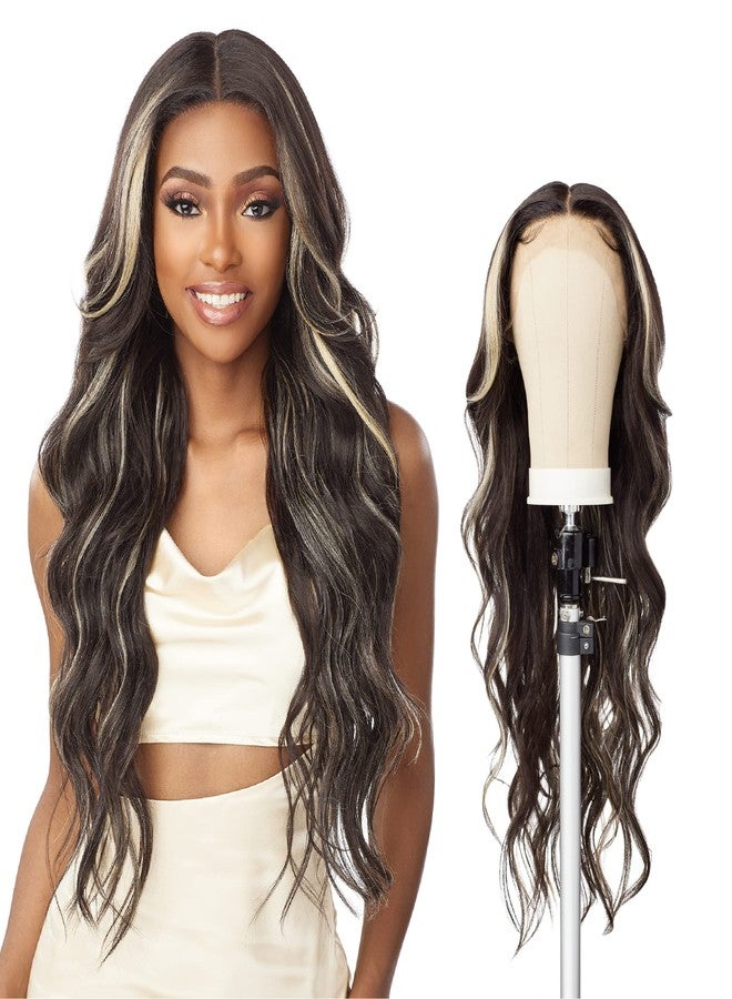 Sensationnel Butta Lace Wigs - Unit 34 Extra Wide 5 Inch Deep Parting Synthetic Preplucked Hairline Glueless Lacefront (1B OFFBLACK) - Image 1