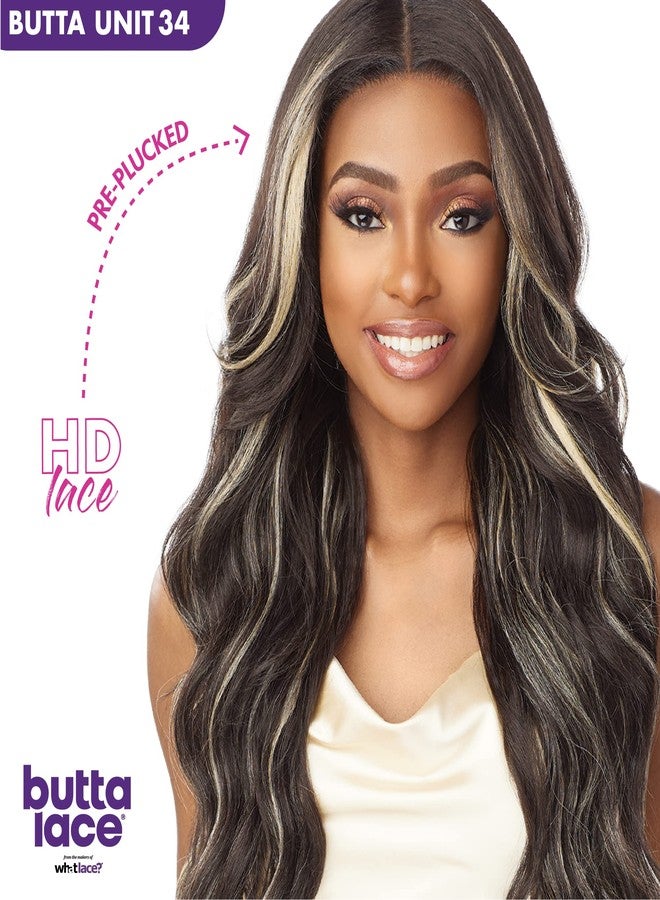 Sensationnel Butta Lace Wigs - Unit 34 Extra Wide 5 Inch Deep Parting Synthetic Preplucked Hairline Glueless Lacefront (1B OFFBLACK) - Image 2