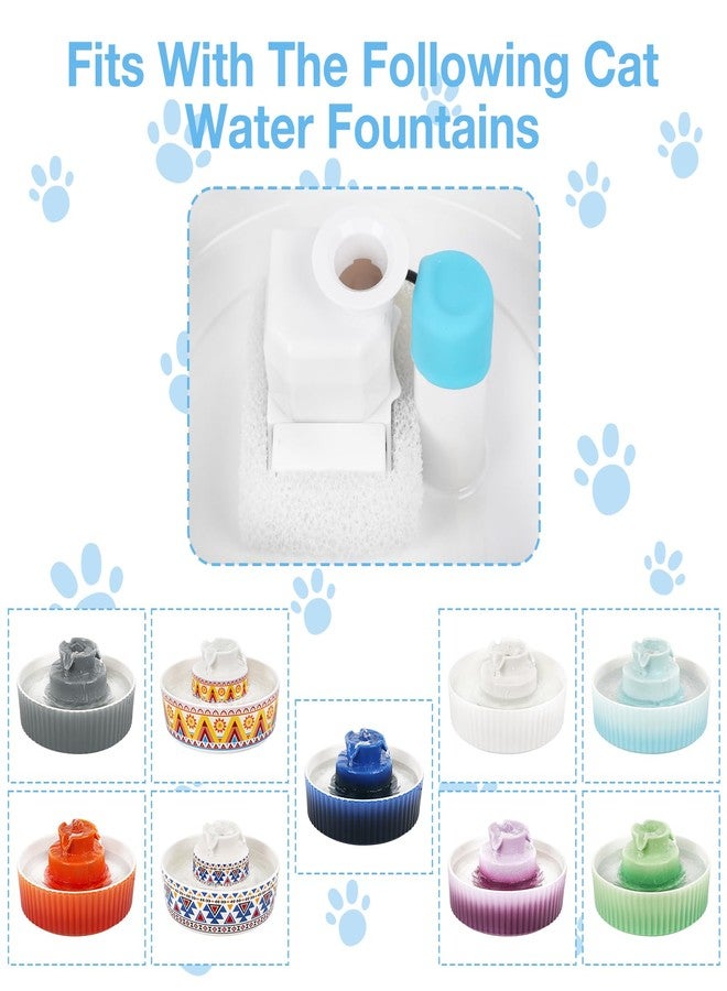 Kenepet Replacement Filters for Ceramic Cat Water Fountain, Carbon and Sponge Foam Filters (8+2) - Image 2