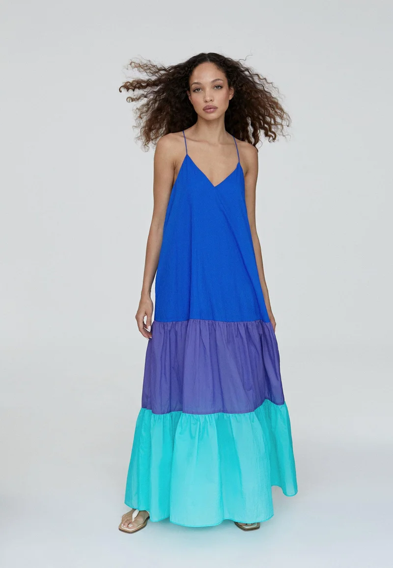 Lola Casademunt Long three-tone dress