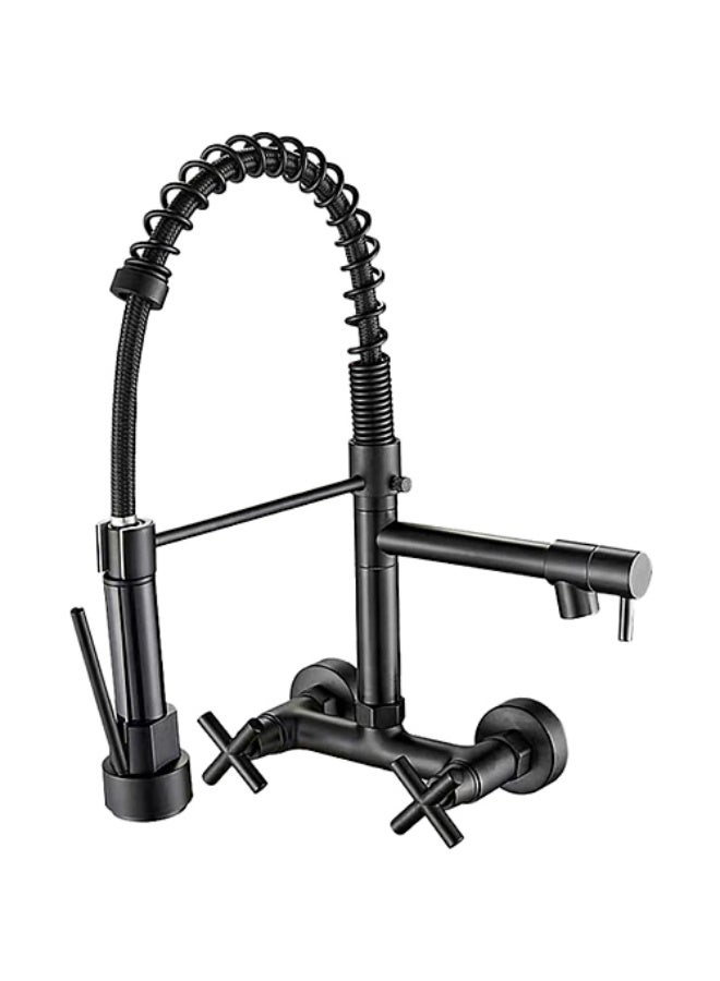 Black Wall‑Mounted Pull‑Out Kitchen Sink Mixer - Image 2