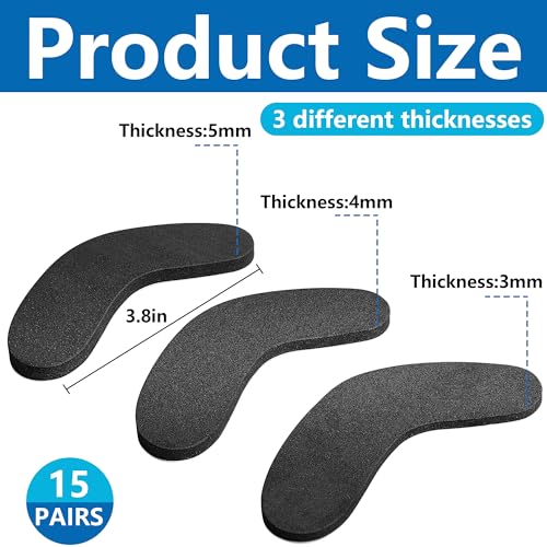 RunNico 30 Pack Ski & Snowboard Boots Fitting Pads - 3 Sizes Self-Adhesive Foam Padding - J Bars Snowboard Boots to Reduce Heel Lift & Ankle Blisters - Image 2